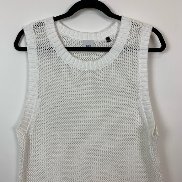 Cabi medium white asymmetrical open sweater tunic - Picture 4 of 8